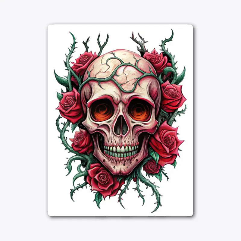 skull, tattoo chkrep, skull with roses