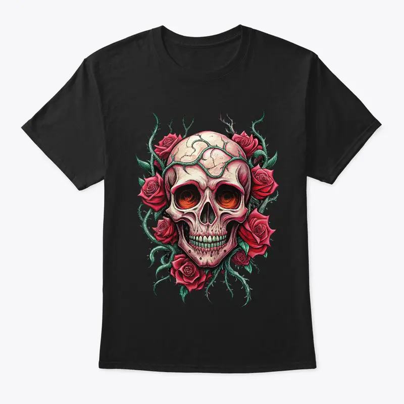 skull, tattoo chkrep, skull with roses