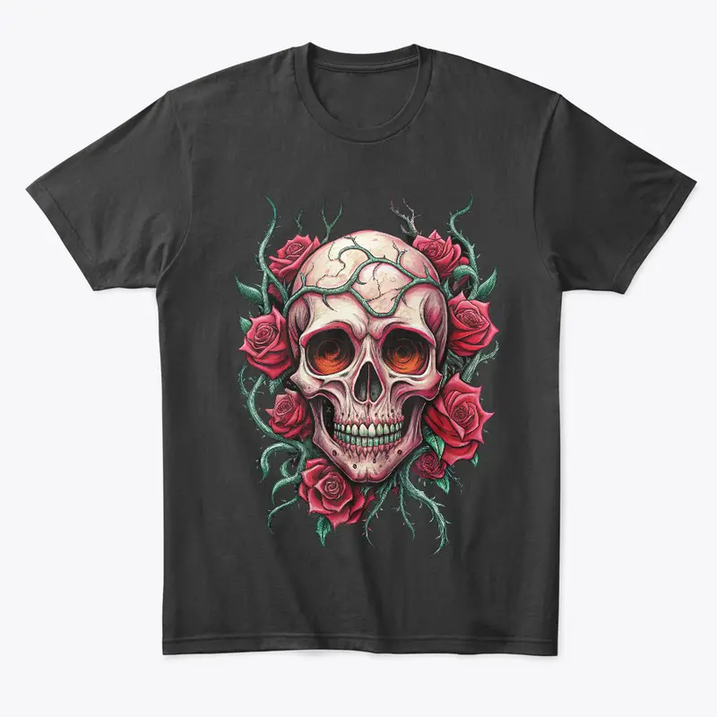 skull, tattoo chkrep, skull with roses