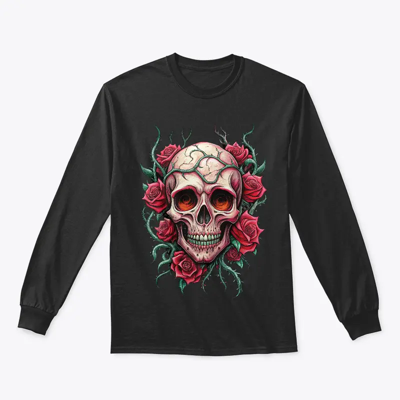 skull, tattoo chkrep, skull with roses