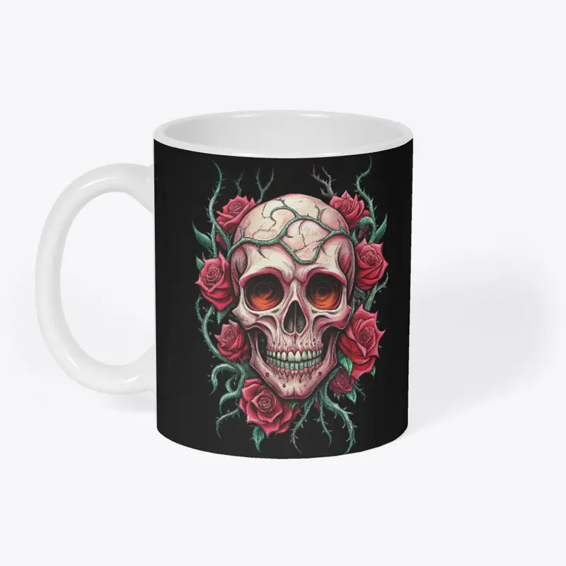 skull, tattoo chkrep, skull with roses