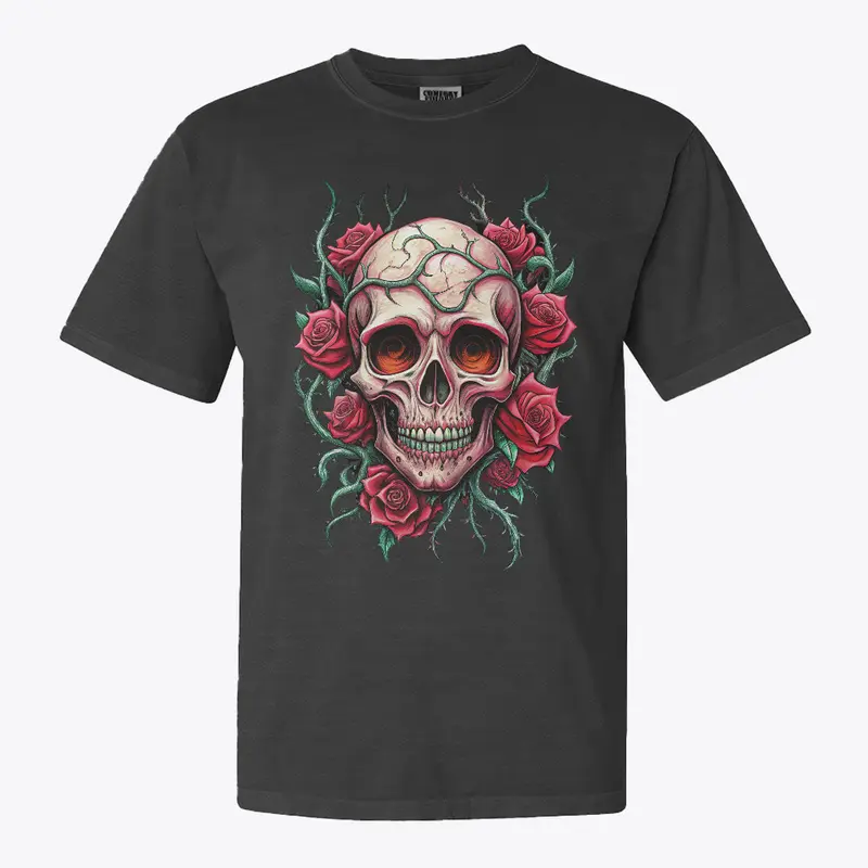 skull, tattoo chkrep, skull with roses